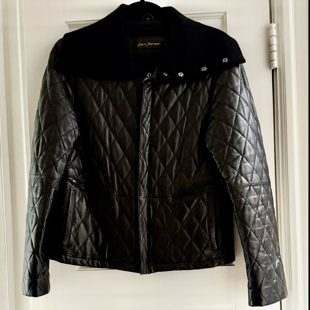 Rem Garson Black Quilted Leather Jacket